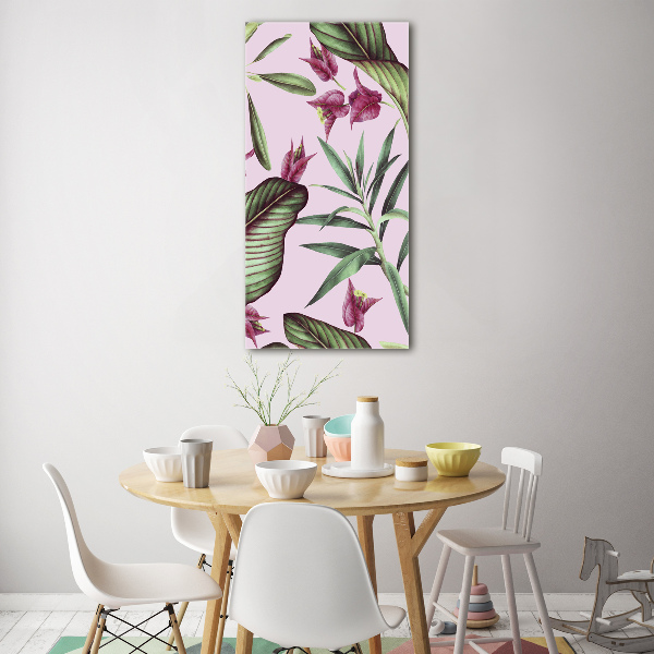 Glasbild vertikales Hawaiianisches Muster