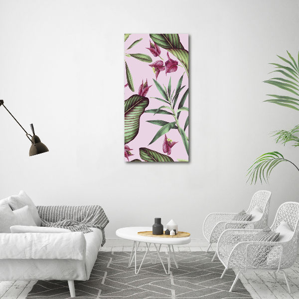 Glasbild vertikales Hawaiianisches Muster