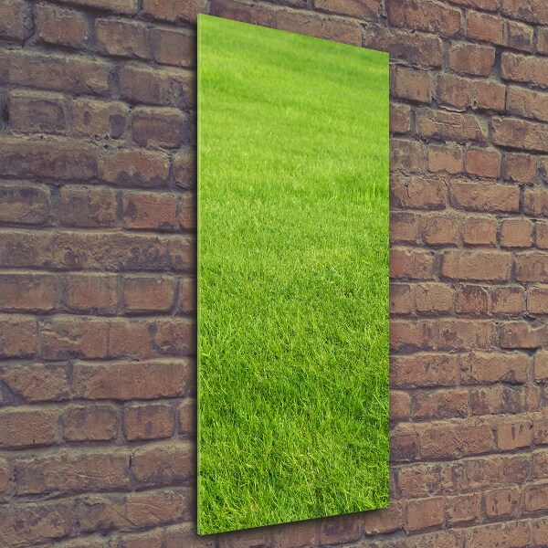 Glasbild vertikales Grünes Gras