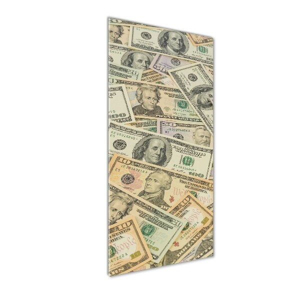 Foto auf glas vertikales Dollar-Banknoten
