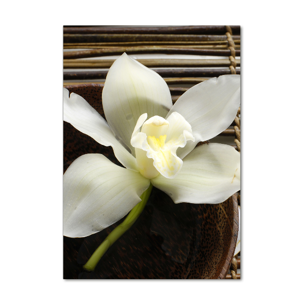 Glasbild vertikales Orchidee