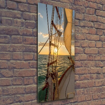 Foto auf glas vertikales Eine Yacht auf See