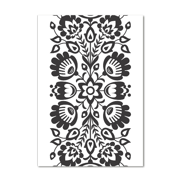 Glasbild vertikales Volksmuster