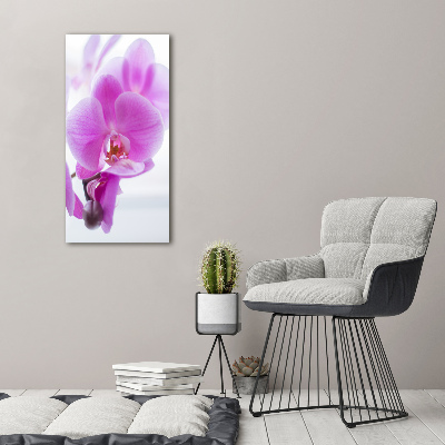 Glasbild vertikales Rosa Orchidee