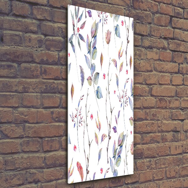 Glasbild vertikales Eukalyptusblätter