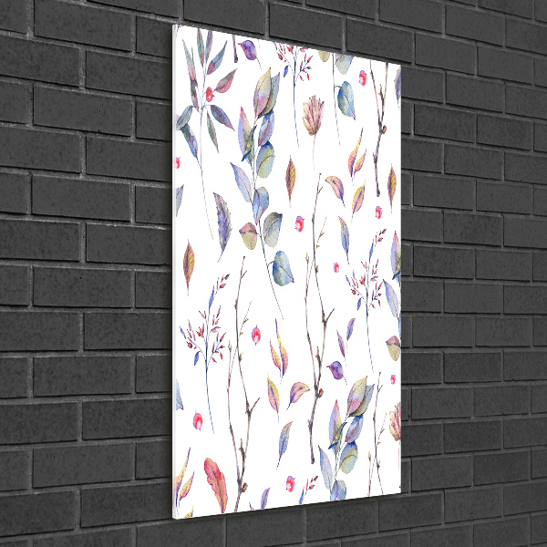Glasbild vertikales Eukalyptusblätter