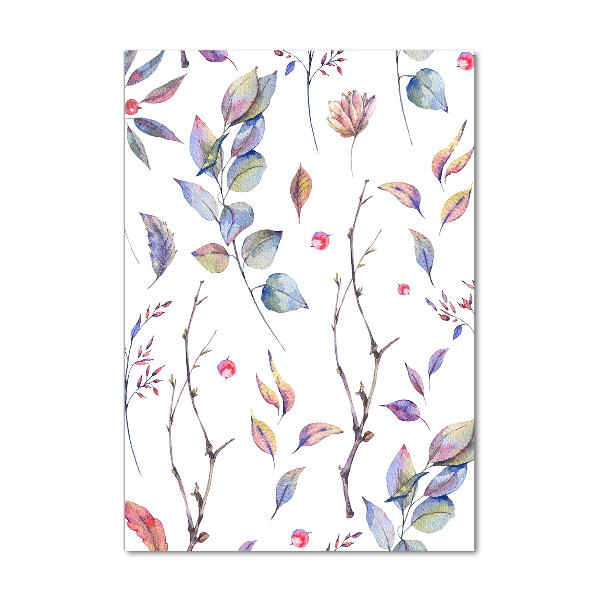 Glasbild vertikales Eukalyptusblätter