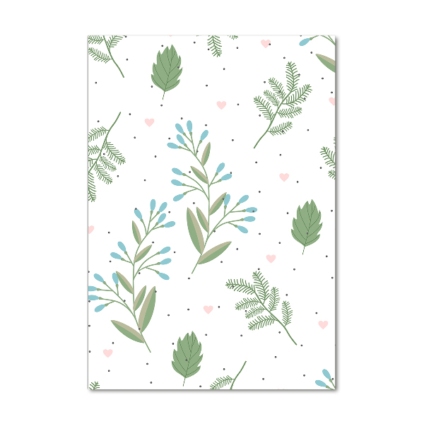 Bild aus glas vertikales Blätter und Herzen