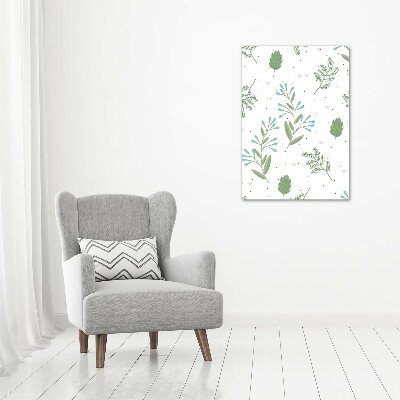 Bild aus glas vertikales Blätter und Herzen