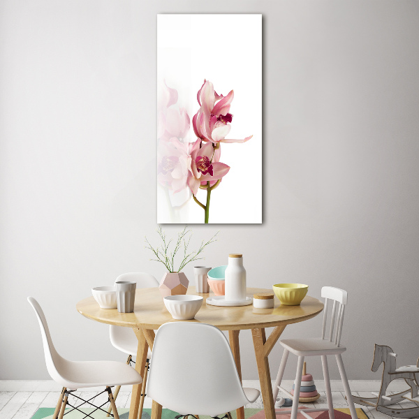 Foto auf glas vertikales Rosa Orchidee
