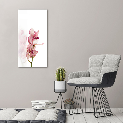 Foto auf glas vertikales Rosa Orchidee