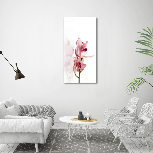 Foto auf glas vertikales Rosa Orchidee