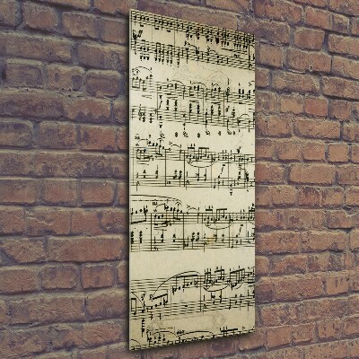 Bild aus glas vertikales Noten auf einem Stab