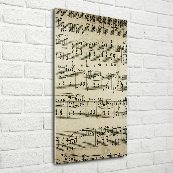 Bild aus glas vertikales Noten auf einem Stab