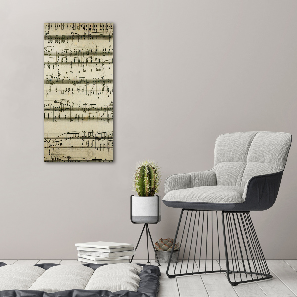 Bild aus glas vertikales Noten auf einem Stab