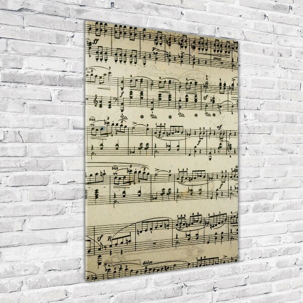 Bild aus glas vertikales Noten auf einem Stab