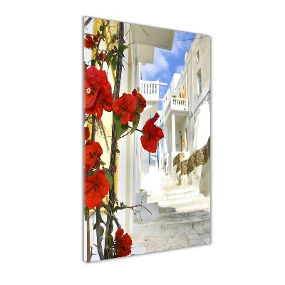 Glasbild vertikales Mykonos, Griechenland