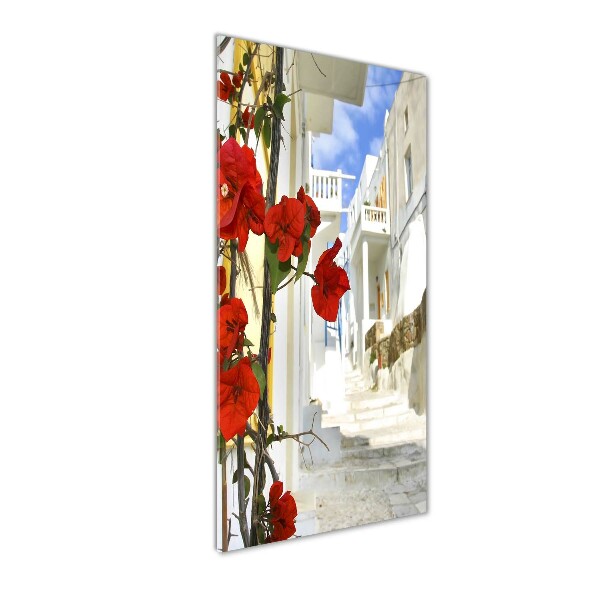 Glasbild vertikales Mykonos, Griechenland