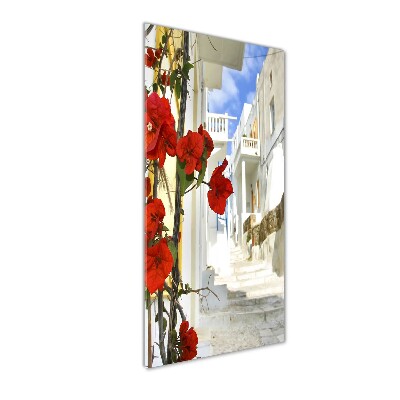 Glasbild vertikales Mykonos, Griechenland