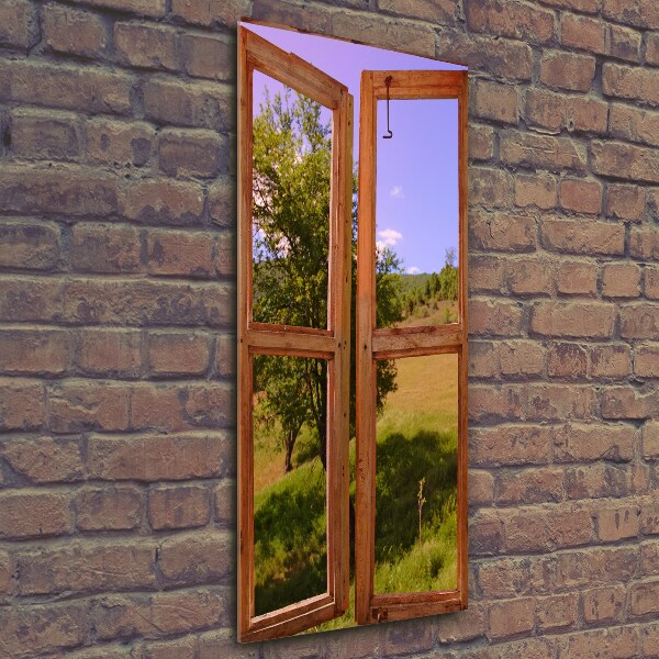 Foto auf glas vertikales Die Landschaft draußen vor dem Fenster