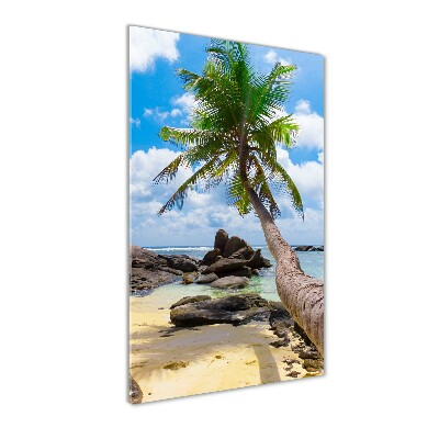 Glasbild vertikales Tropischer Strand