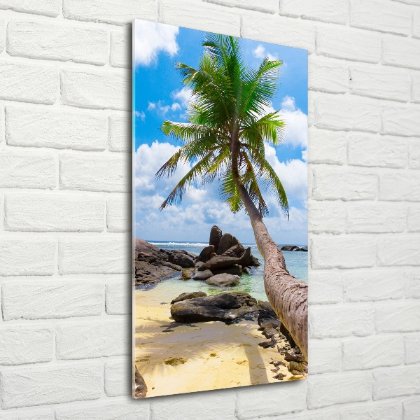 Glasbild vertikales Tropischer Strand