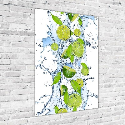 Glasbild vertikales Kalk und Wasser