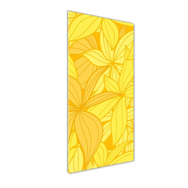 Glasbild vertikales Gelbe Blüten