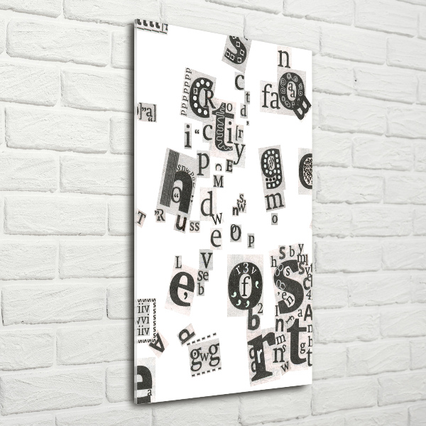 Glasbild vertikales Leserbriefe aus einer Zeitung