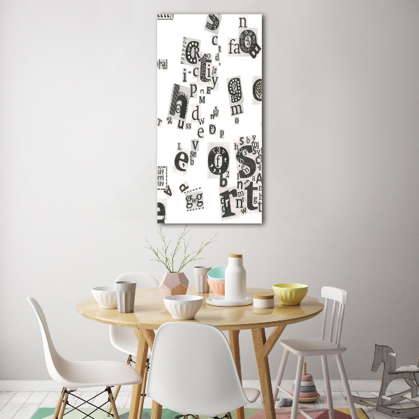 Glasbild vertikales Leserbriefe aus einer Zeitung