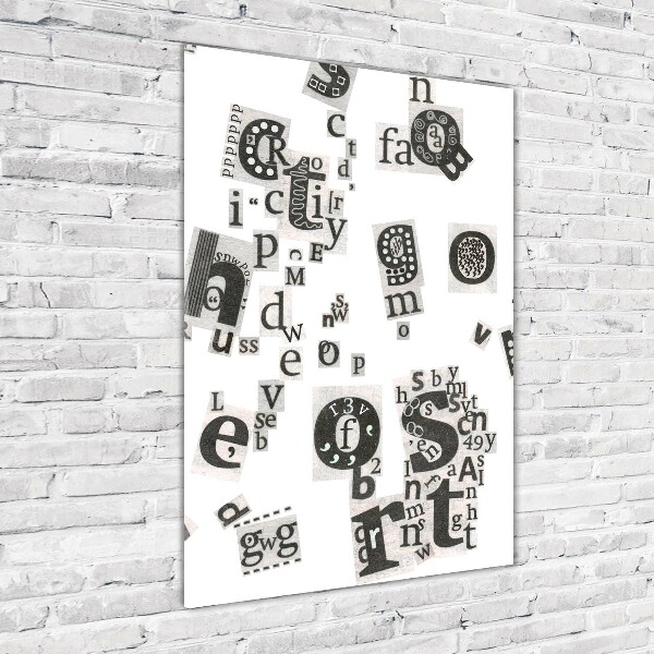 Glasbild vertikales Leserbriefe aus einer Zeitung