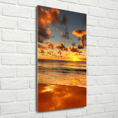 Glasbild vertikales Australischer Strand