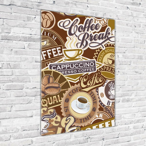 Bild aus glas vertikales Kaffeehaus