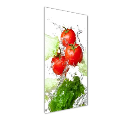 Bild aus glas vertikales Tomaten und Salat