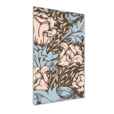 Bild aus glas vertikales Blüten und Blätter