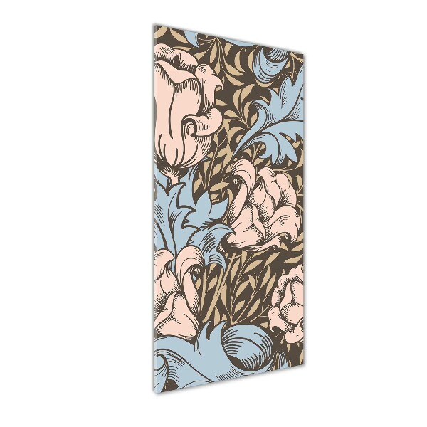 Bild aus glas vertikales Blüten und Blätter