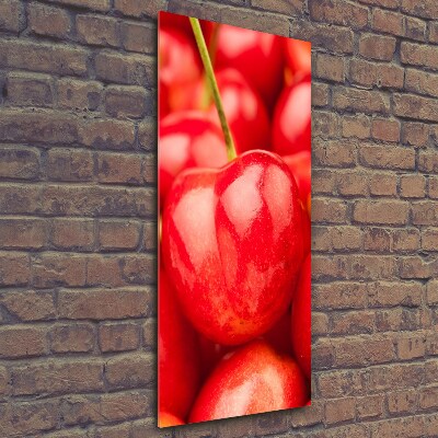 Glasbild vertikales Kirschen