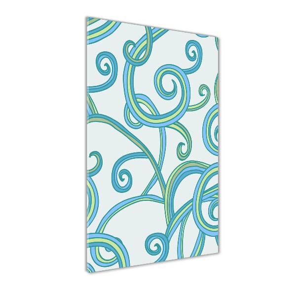 Glasbild vertikales Abstrakte Spiralen