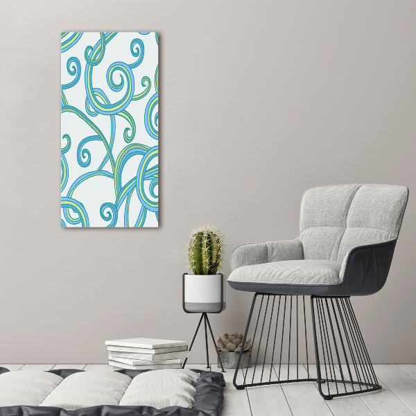 Glasbild vertikales Abstrakte Spiralen