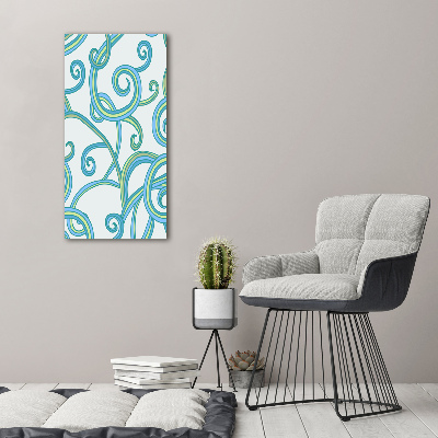 Glasbild vertikales Abstrakte Spiralen