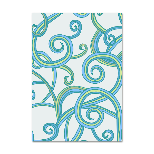 Glasbild vertikales Abstrakte Spiralen