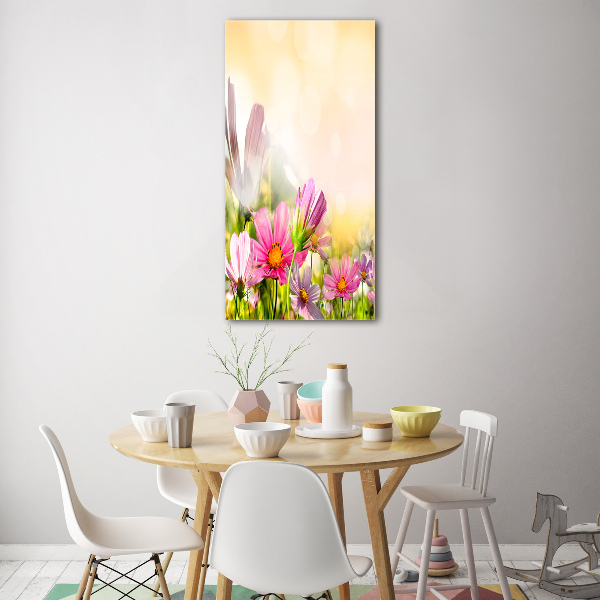 Bild aus glas vertikales Wildblumen