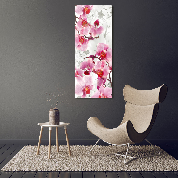 Foto auf glas vertikales Rosa Orchidee