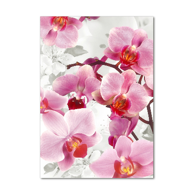 Foto auf glas vertikales Rosa Orchidee