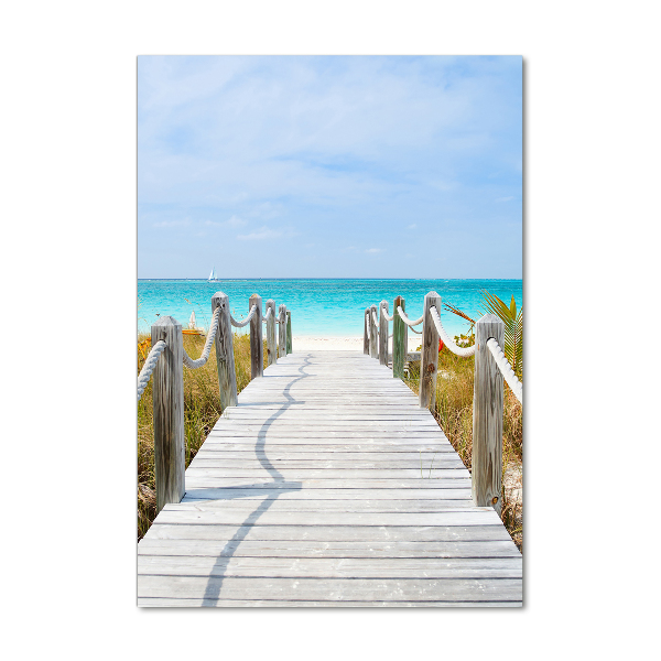 Bild aus glas vertikales Weg zum Strand