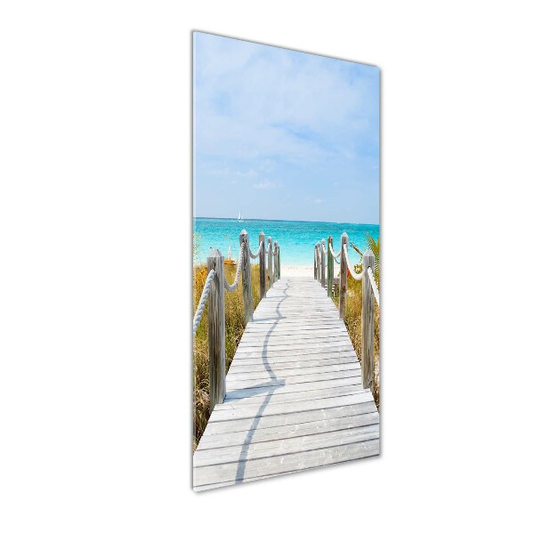Bild aus glas vertikales Weg zum Strand