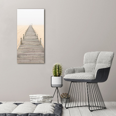 Glasbild vertikales Strandweg