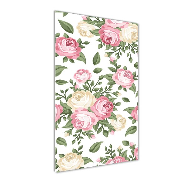 Foto auf glas vertikales Rosen