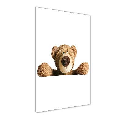 Glasbild vertikales Teddybär