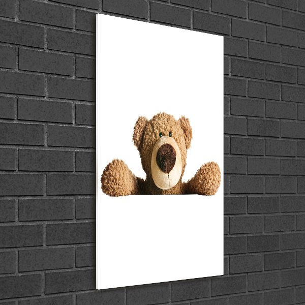 Glasbild vertikales Teddybär
